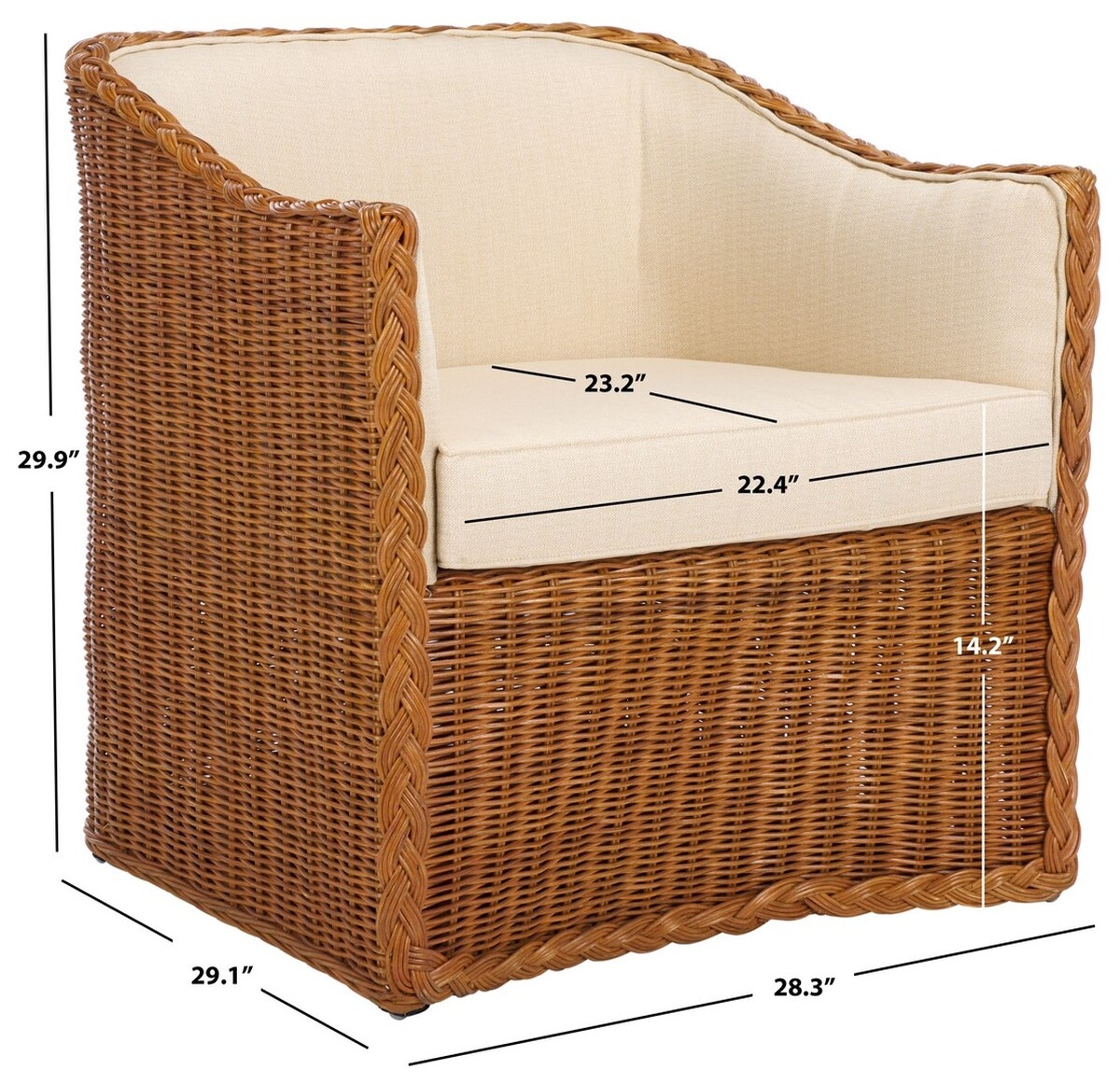 Sharon Rattan Accent Chair - Natural / Beige - Image 9
