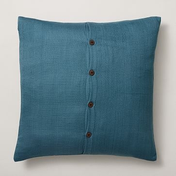 Silk Mono Stripe Pillow Cover, 24"x24", Natural, Set of 2 - Image 3