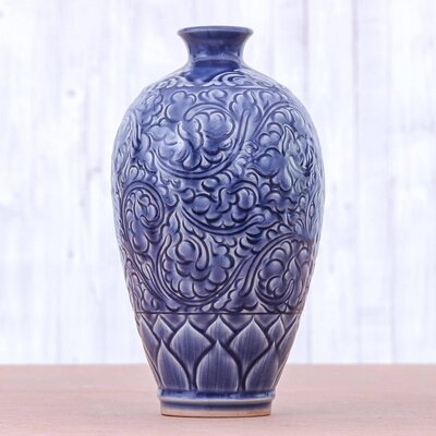 Stankiewicz Blue 10.75" Ceramic Table Vase - Image 0