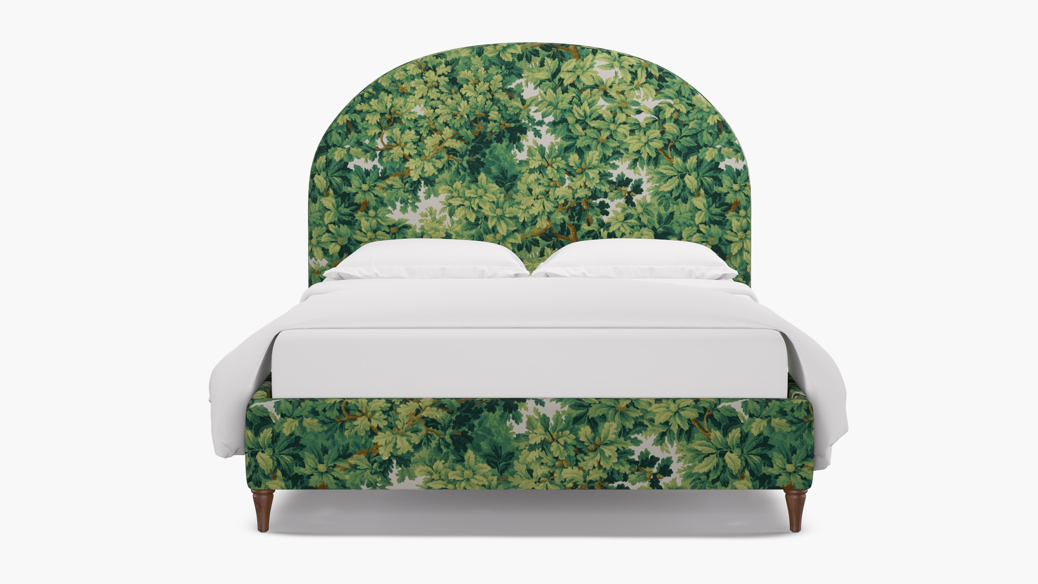 Demilune Bed, Verdure Bois De Chene, Walnut Decorative Tapered Leg, Twin - Image 0