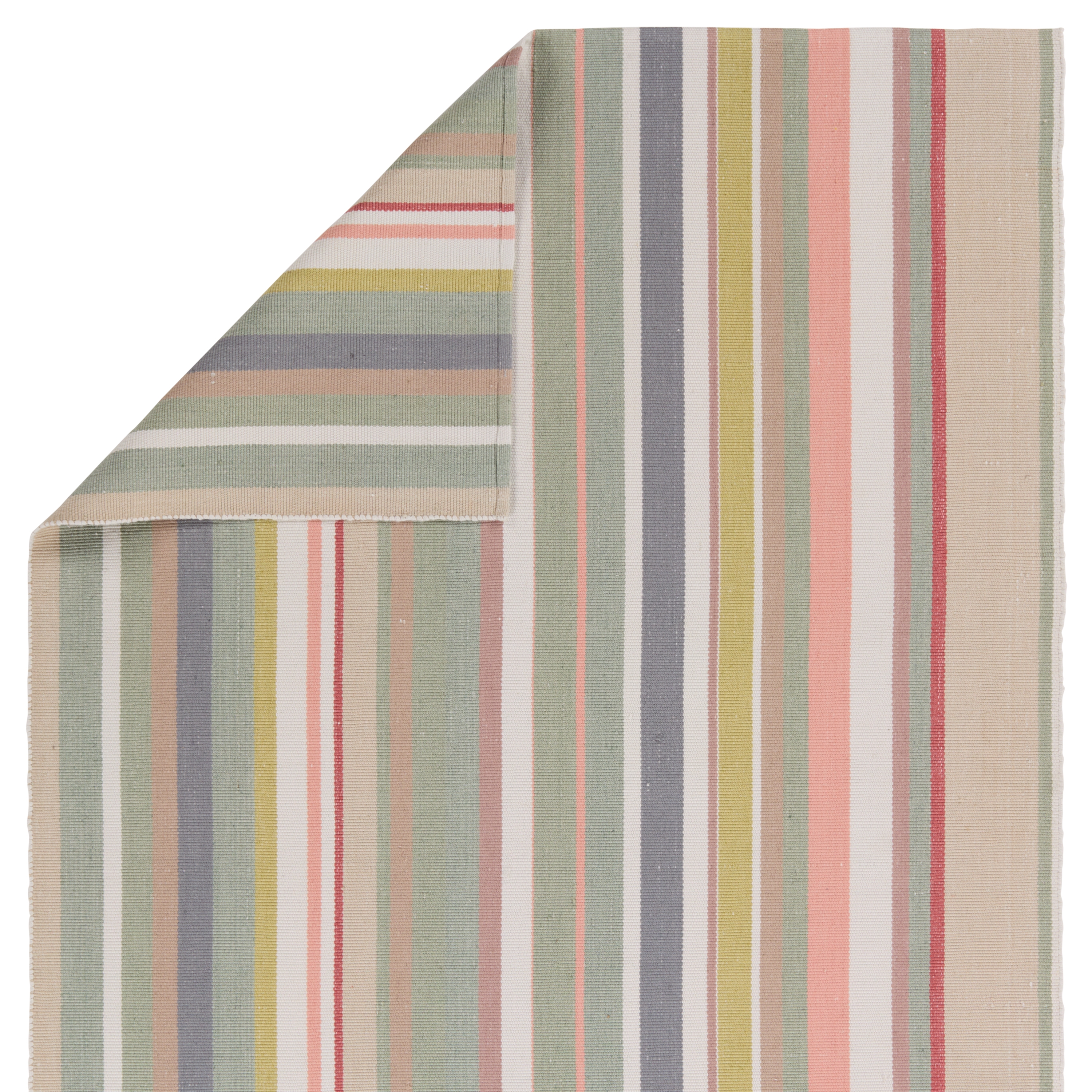 Vibe by Viviana Handmade Striped Multicolor/Pink Area Rug (9'X12') - Image 2