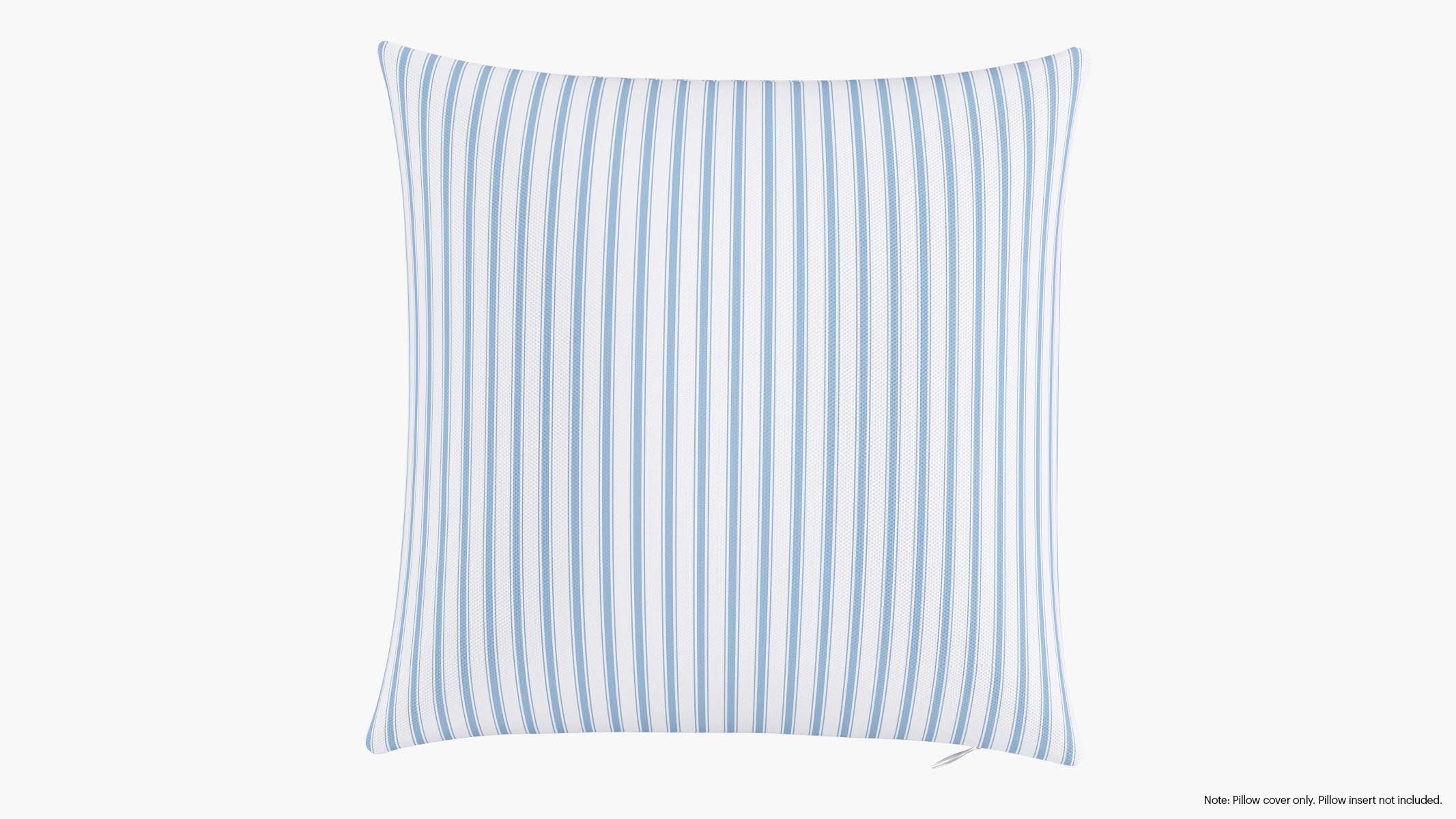 Throw Pillow Cover 16", Cornflower Classic Ticking Stripe, 16" x 16" - Image 0