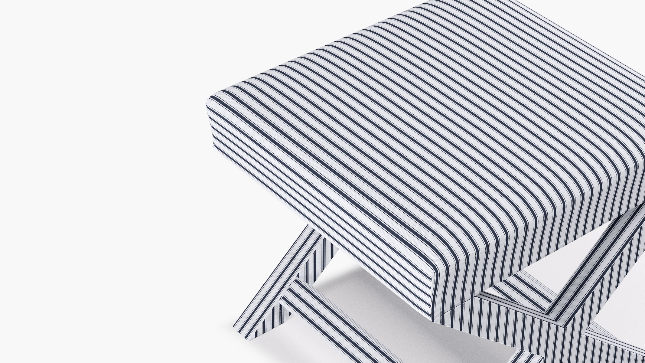 X Bench, Navy Classic Ticking Stripe - Image 3