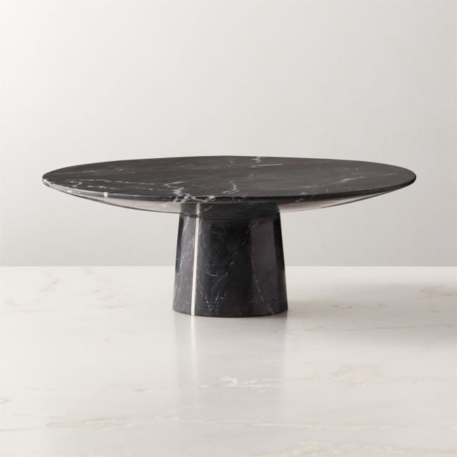 Cyloh Black Marble Pedestal Cake Stand - Image 0