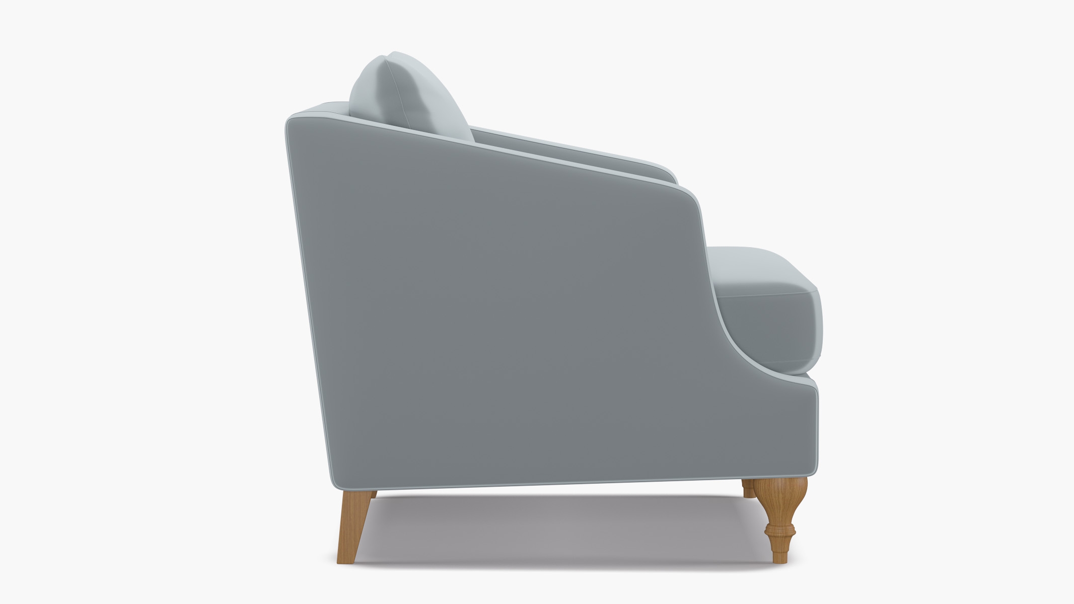 Slope Arm Chair, Sterling Performance Velvet, Natural Turned Wood Leg - Image 2