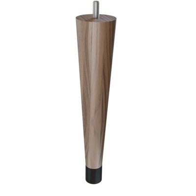 Round Tapered Walnut Leg With 1" Ferrule And Clear Finish - Image 0