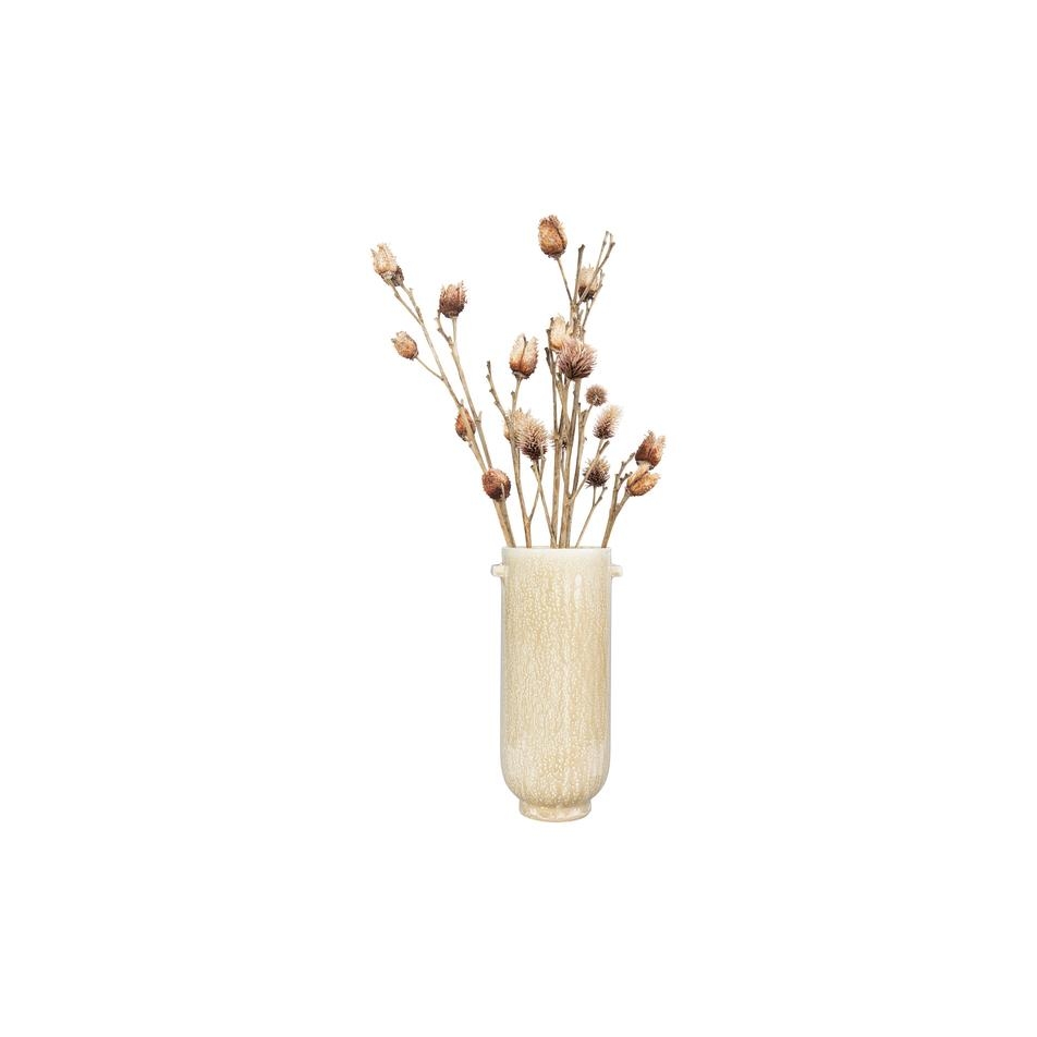 Stoneware Vase with Reactive Glaze, Cream - Image 2