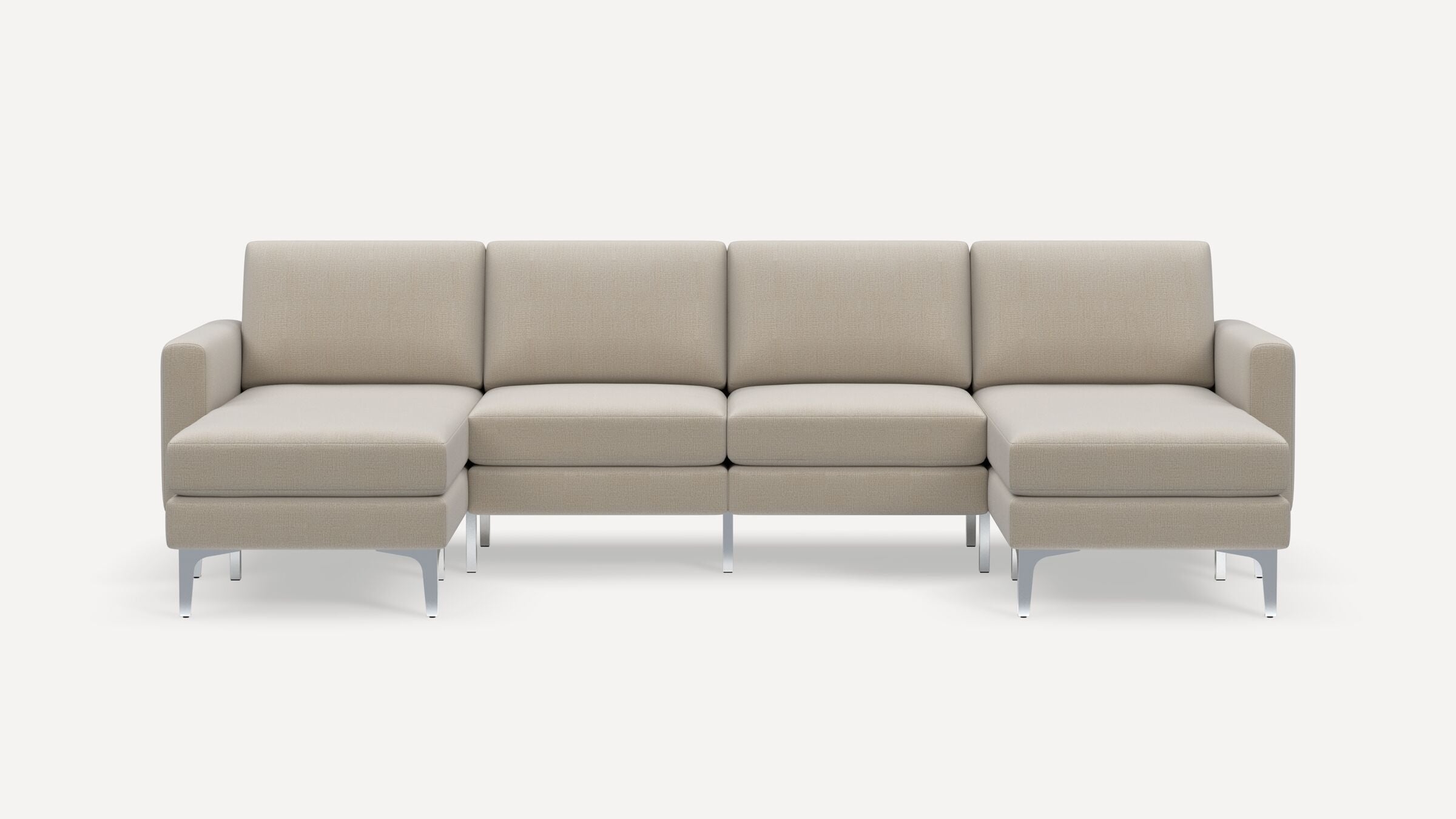 Nomad Double Chaise Sectional - Georgia Clay - Performance Chenille / Chrome - Metal / Block - Image 0