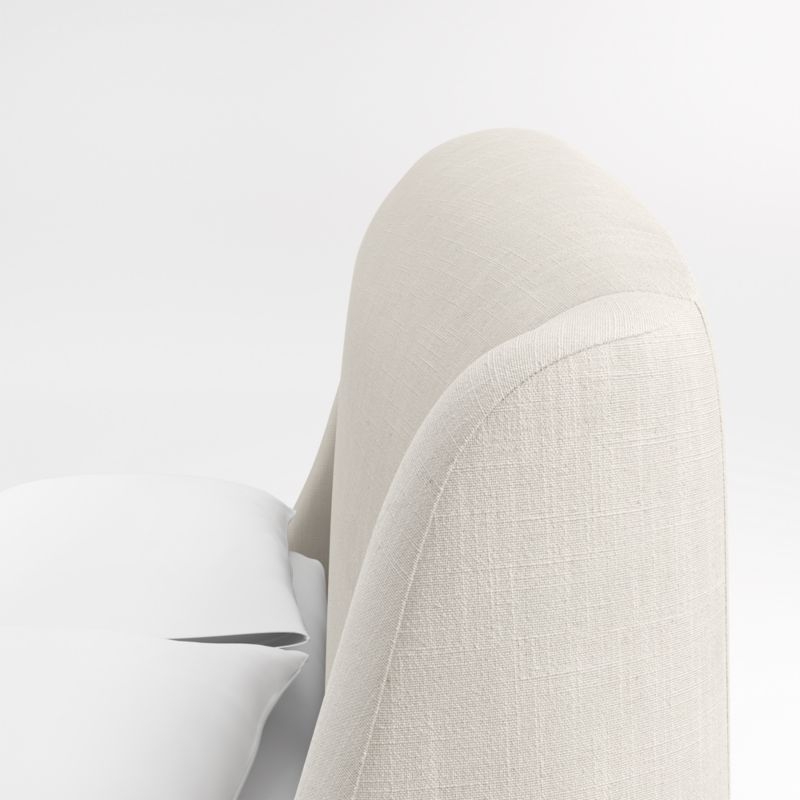 Lafayette 48" Ivory Upholstered Queen Headboard with Storage Bed Base - Image 1