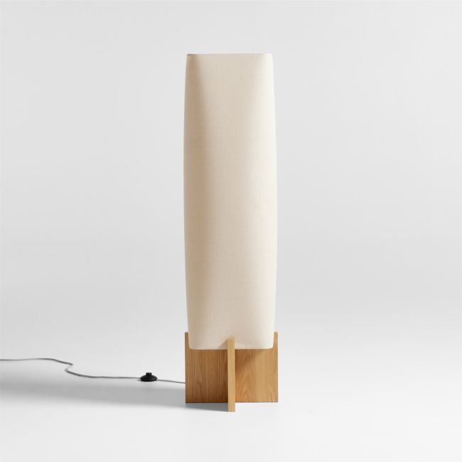 Toro Wood Floor Lamp with Woven Shade 50" - Image 0