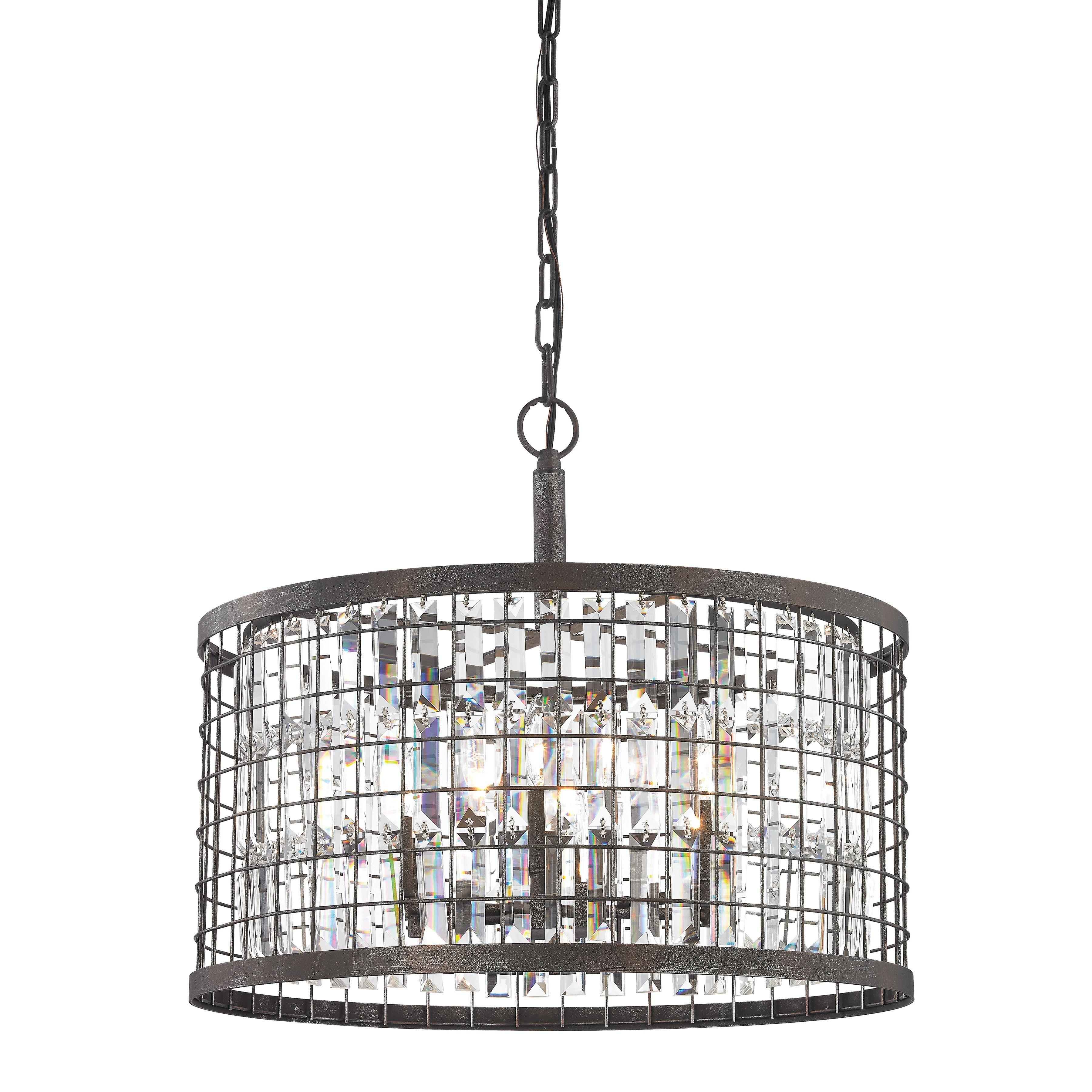 Nadina 22'' Wide 6-Light Chandelier - Silverdust Iron - Image 0