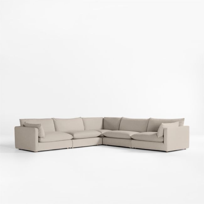Unwind Modular 5-Piece Slipcovered L-Shaped Sectional Sofa - Image 0