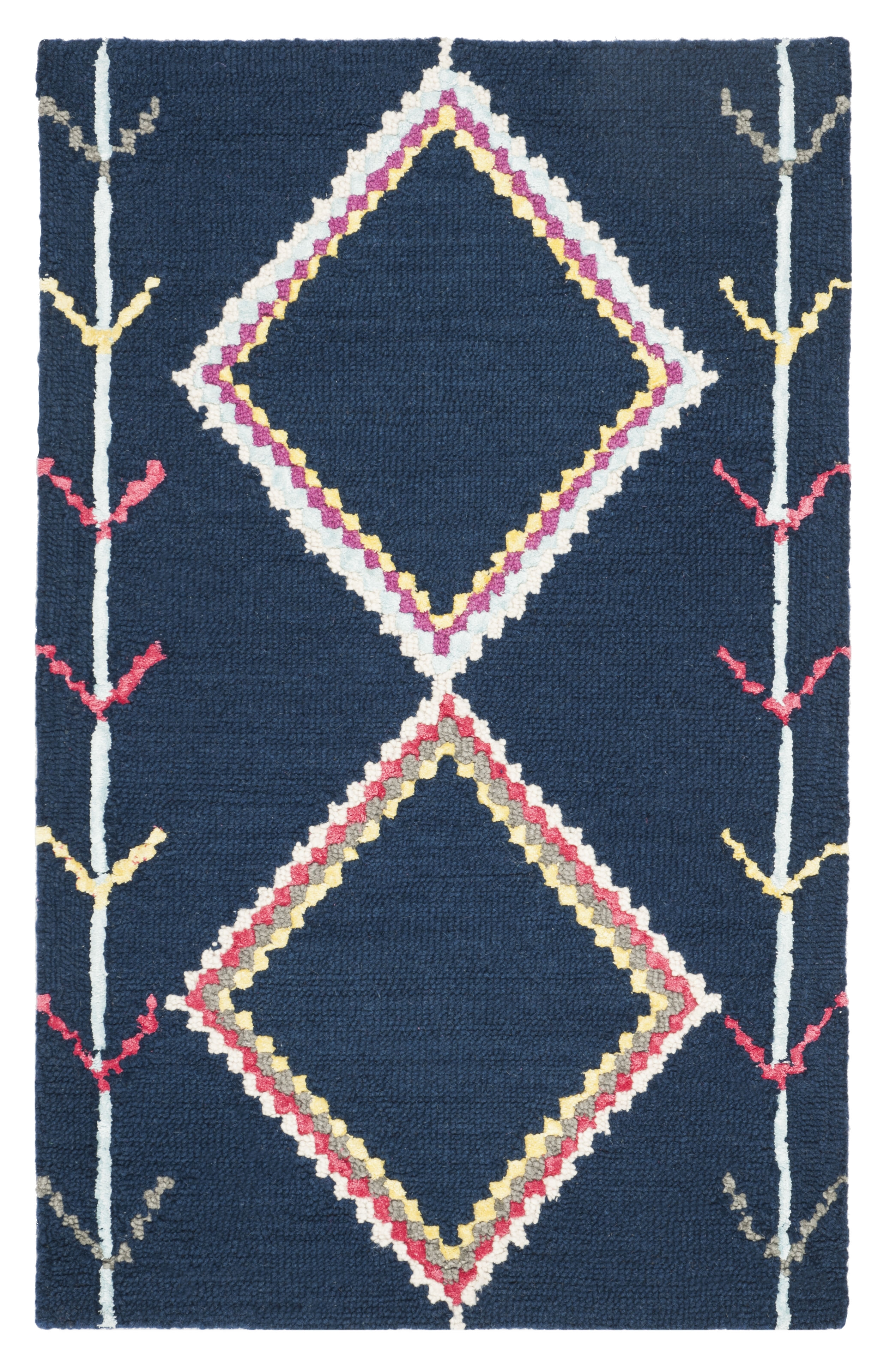 Arlo Home Hand Tufted Area Rug, BLG563N, Navy/Multi,  2' 6" X 4' - Image 0