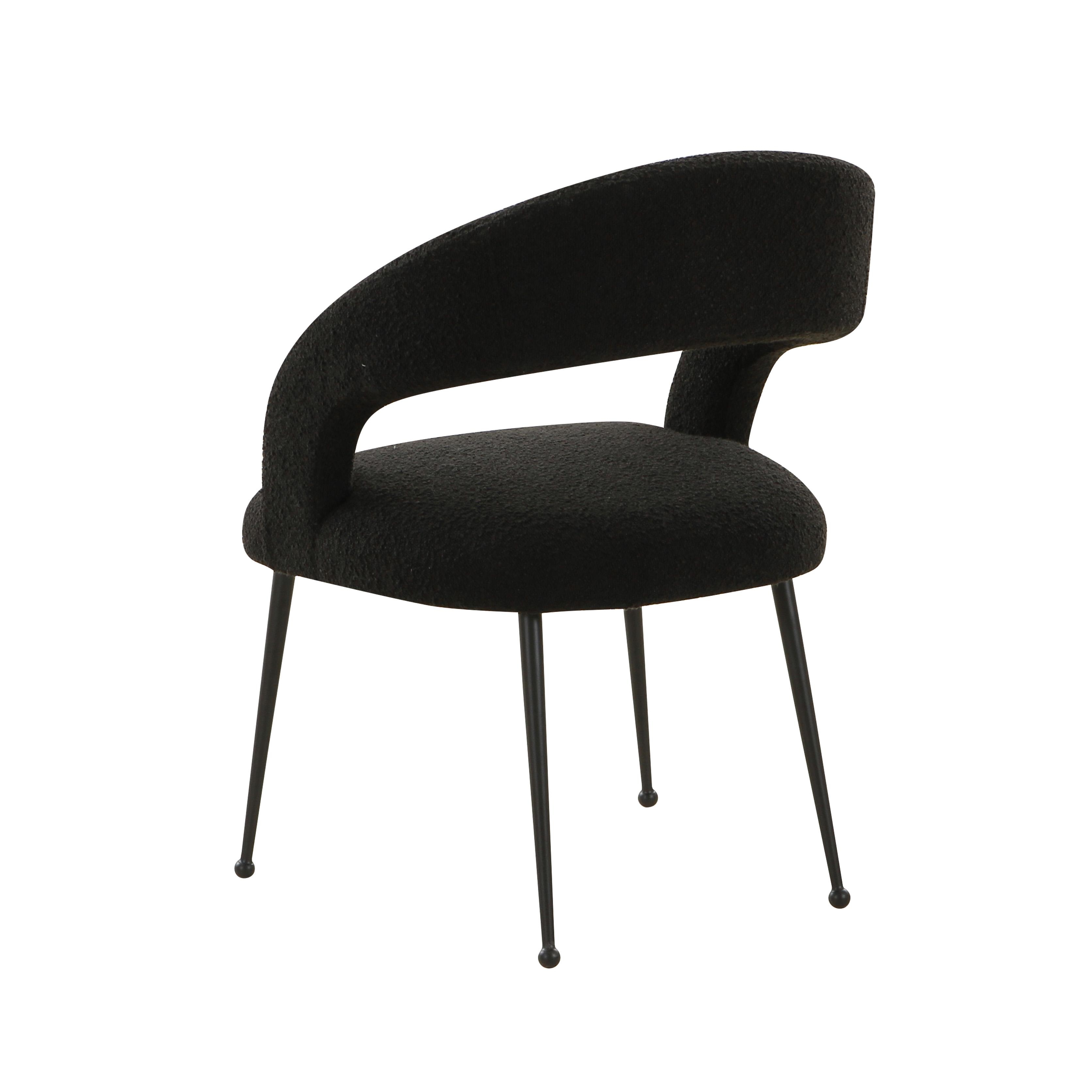 Rocco Black Boucle Dining Chair - Image 2
