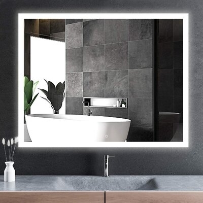 Ivy Bronx 30X24 Inch LED Bathroom Mirror Backlit Light, IP44, 6000K-6500K, Energy Saving Copper-Free Silver LED Wall Vanity Mirror - Image 0