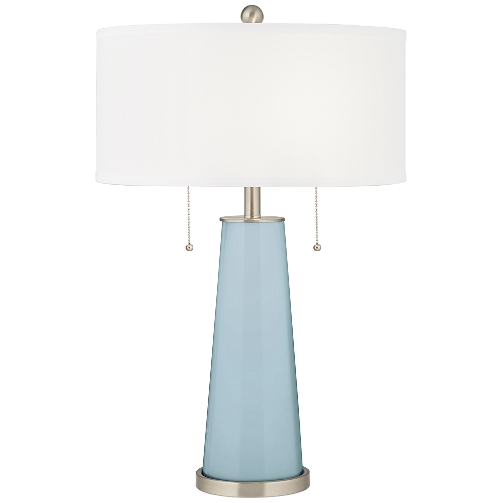 Color Plus Peggy 29 3/4" Modern Glass Vast Sky Blue Table Lamp - Image 0