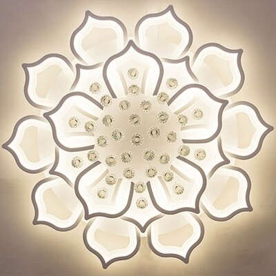 180W 20 Heads Modern Acrylic Led Flush Mount Lamp Remote Control Chandelier Dimmable Flower Shape Ceiling Light Living Dining Room Decoration - Image 0