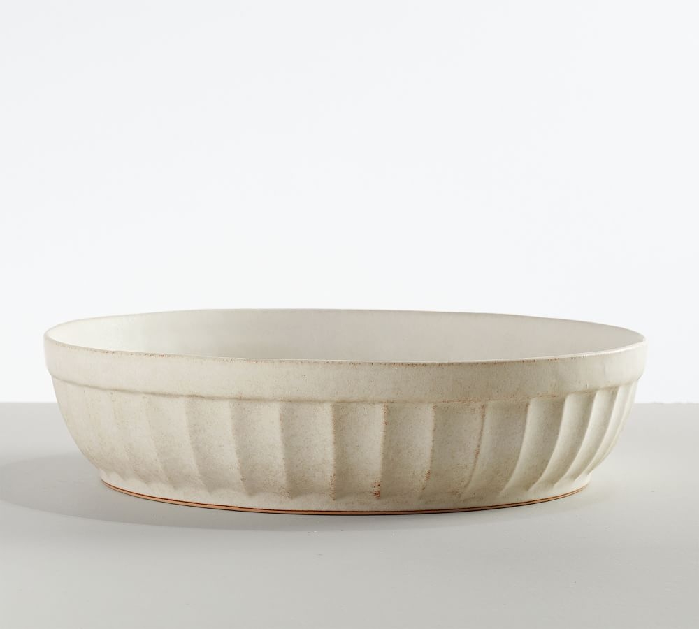 Mendocino Stoneware Shallow Serving Bowl - Ivory - Image 0