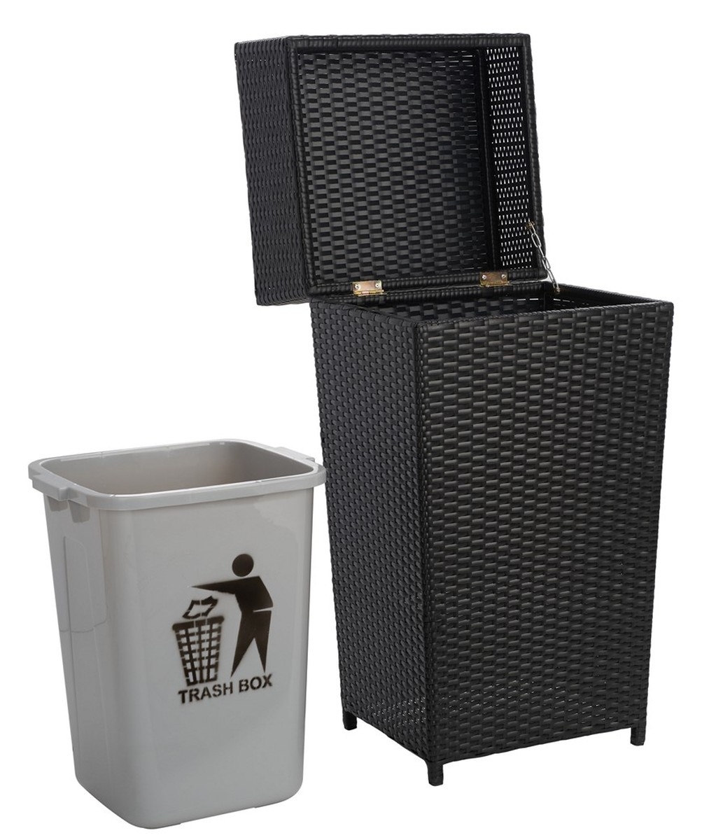Mazeli Trash Bin - Black - Safavieh - Image 4
