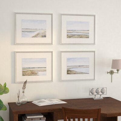 'Marshes Giclee' 4 Piece Framed Painting Print Set - Image 0