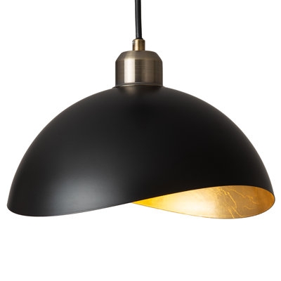 Luna Bella Pendant Light Small - Matte Black, Weathered Brass - Image 0
