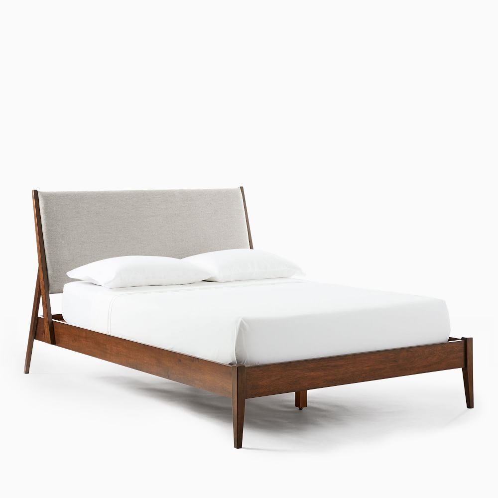 Wright Upholstered Bed, King, Twill, Sand - Image 0