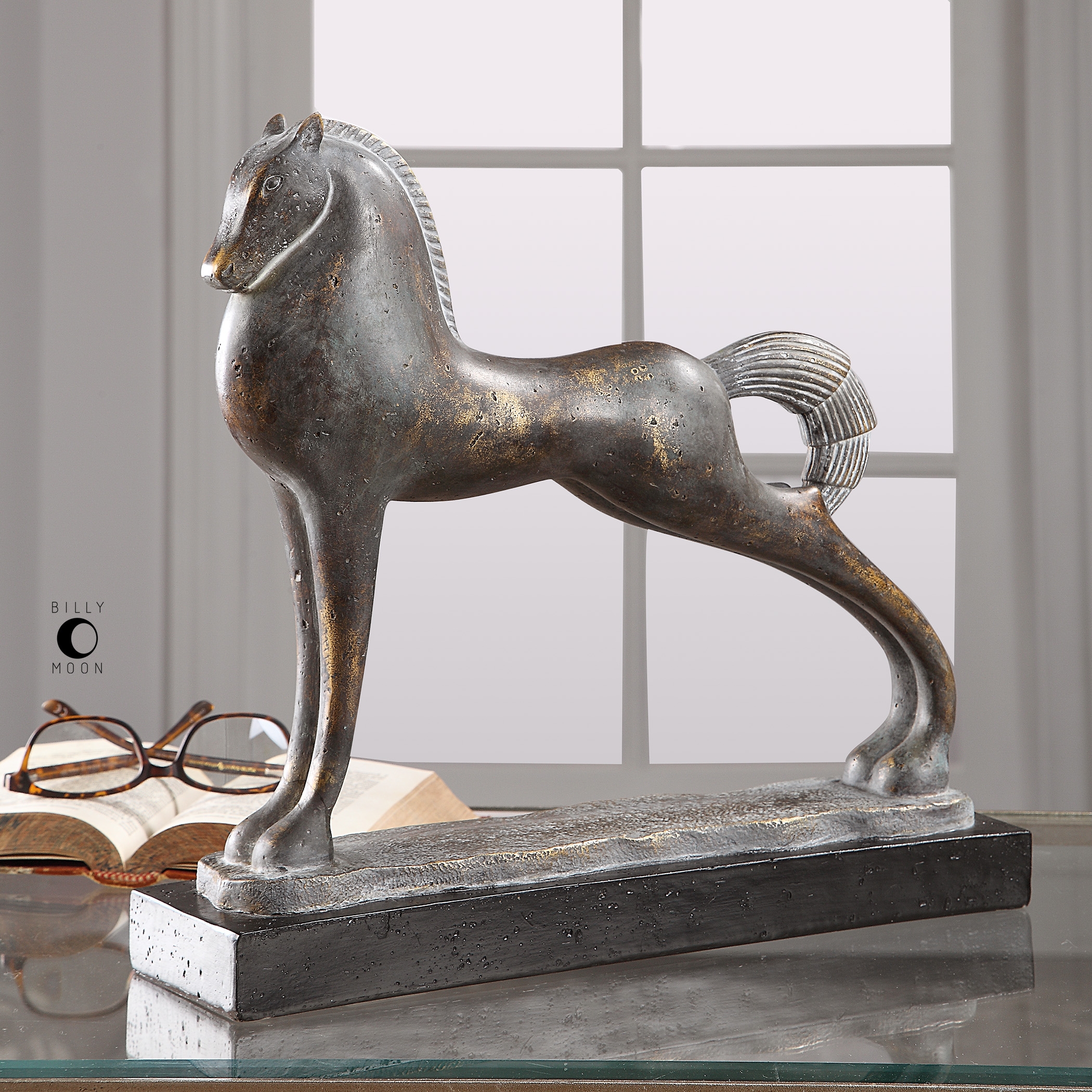 Epeius Bronze Horse Statue - Image 0