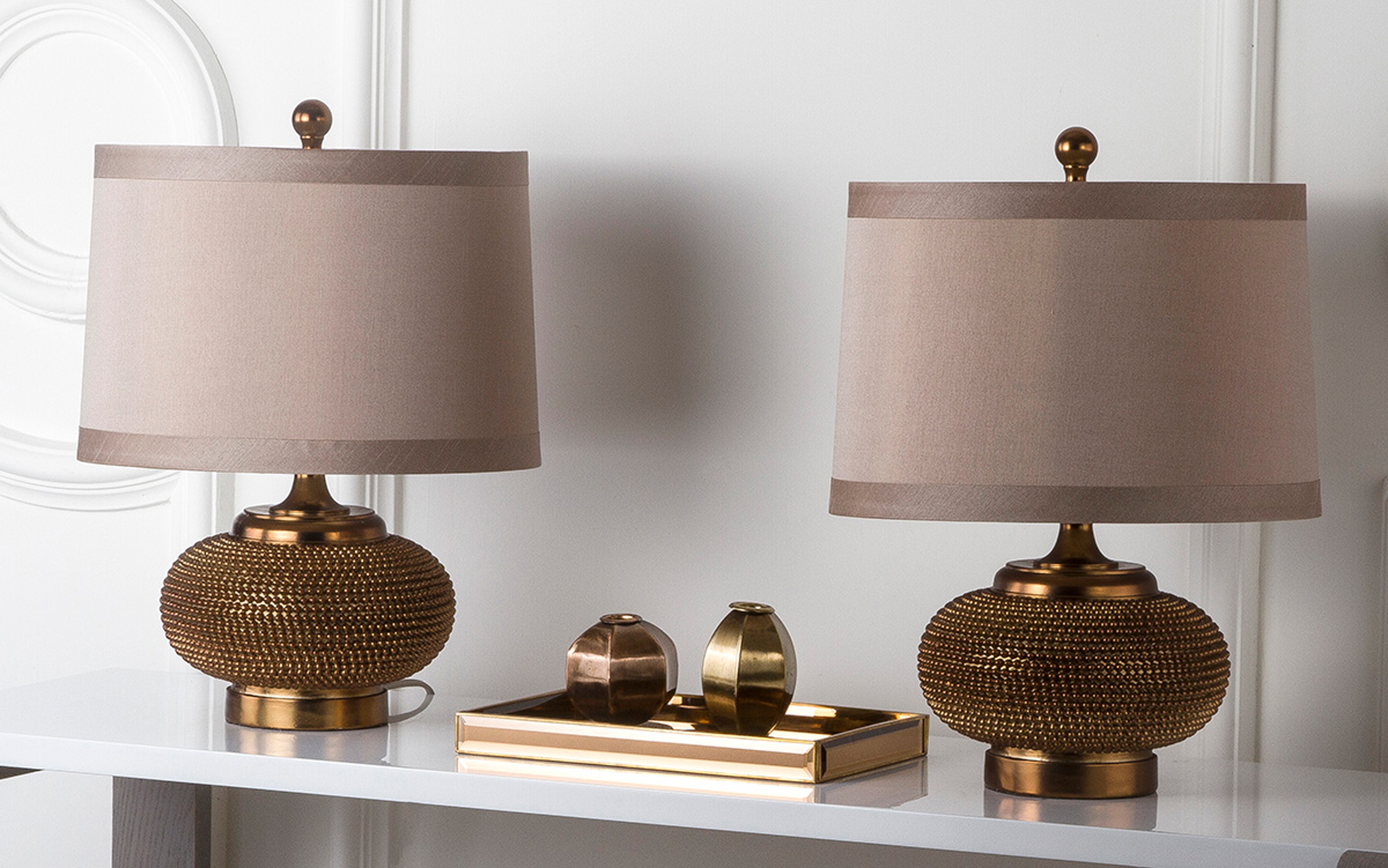 Alexis 19-Inch H Gold Bead Table Lamp - Copper - Safavieh - Image 4