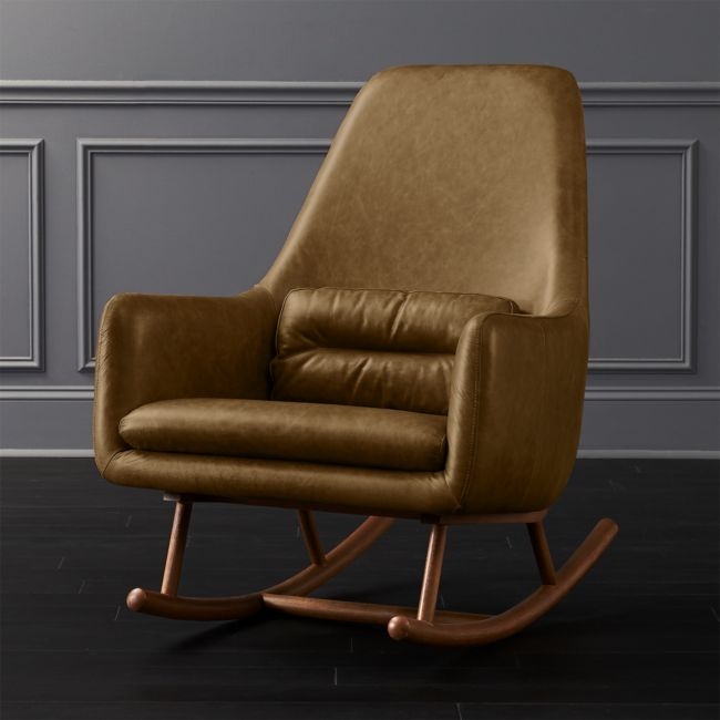 Saic Quantam Saddle Leather Rocking Chair - Image 0