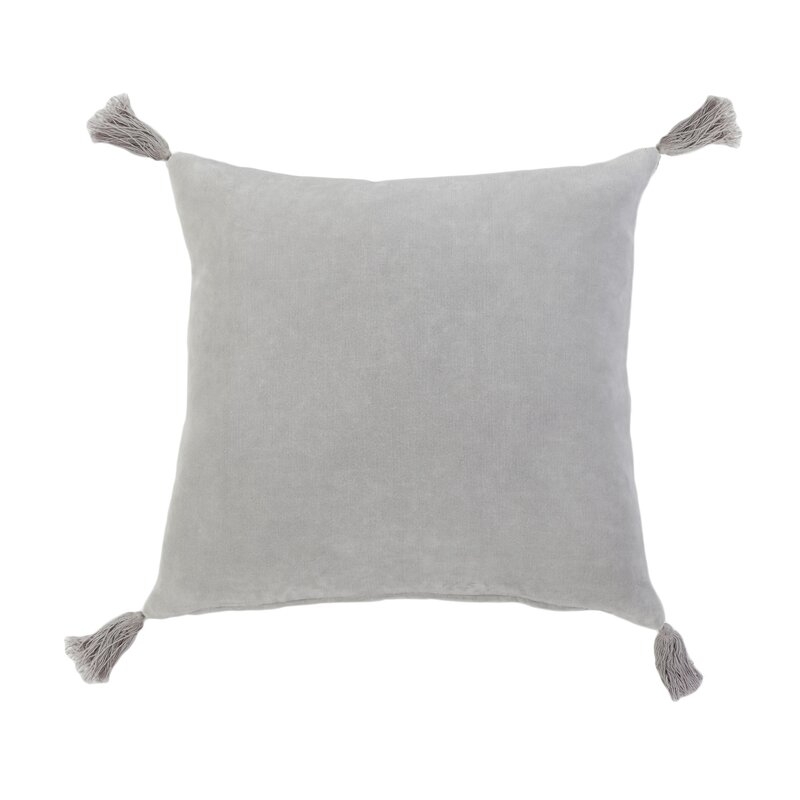 Pom Pom At Home Bianca Cotton Throw Pillow Color: Light Gray - Image 0