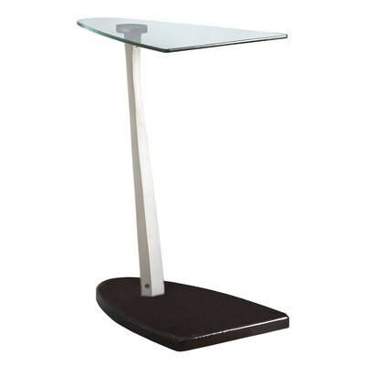 17.75" X 13.75" X 23.75" Blacksilver Particle Board Tempered Glass Accent Table - Image 0