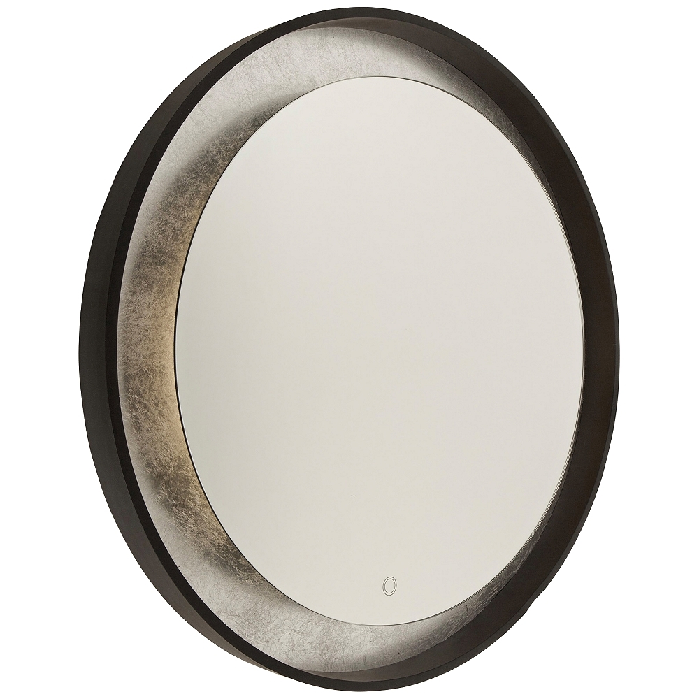 Reflections Silver Leaf 31 1/2" Round Backlit LED Mirror - Style # 88G03 - Image 0