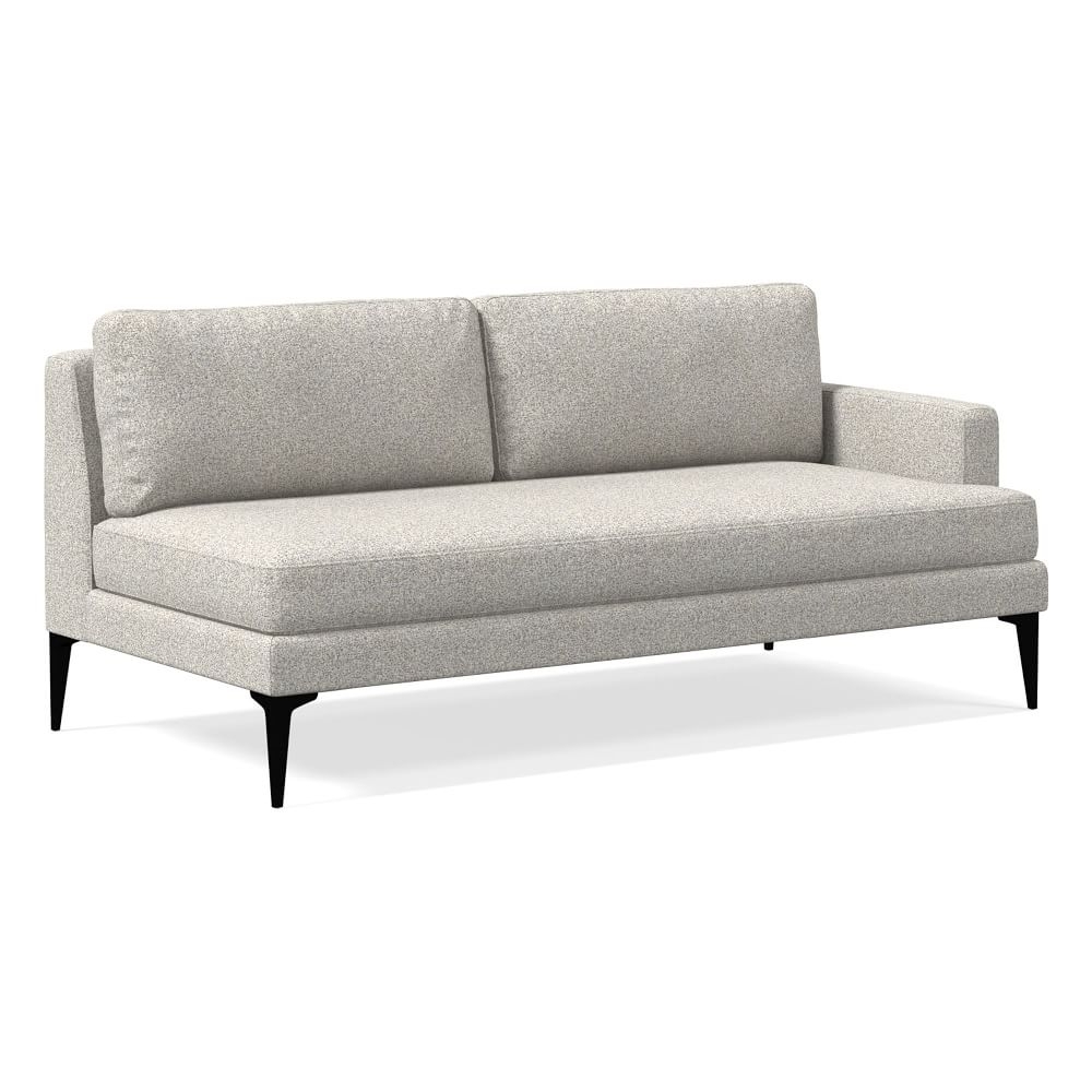 Andes Petite Right Arm 2.5 Seater Sofa, Poly, Chenille Tweed, Storm Gray, Dark Pewter - Image 0