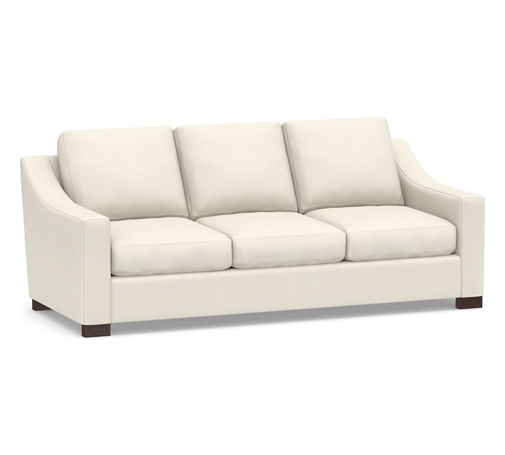 Turner Slope Arm Upholstered Sofa, Down Blend Wrapped Cushions, Textured Twill Ivory - Image 0