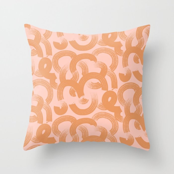 Tor In Pink And Orange Couch Throw Pillow by Becky Bailey - Cover (20" x 20") with pillow insert - Indoor Pillow - Image 0