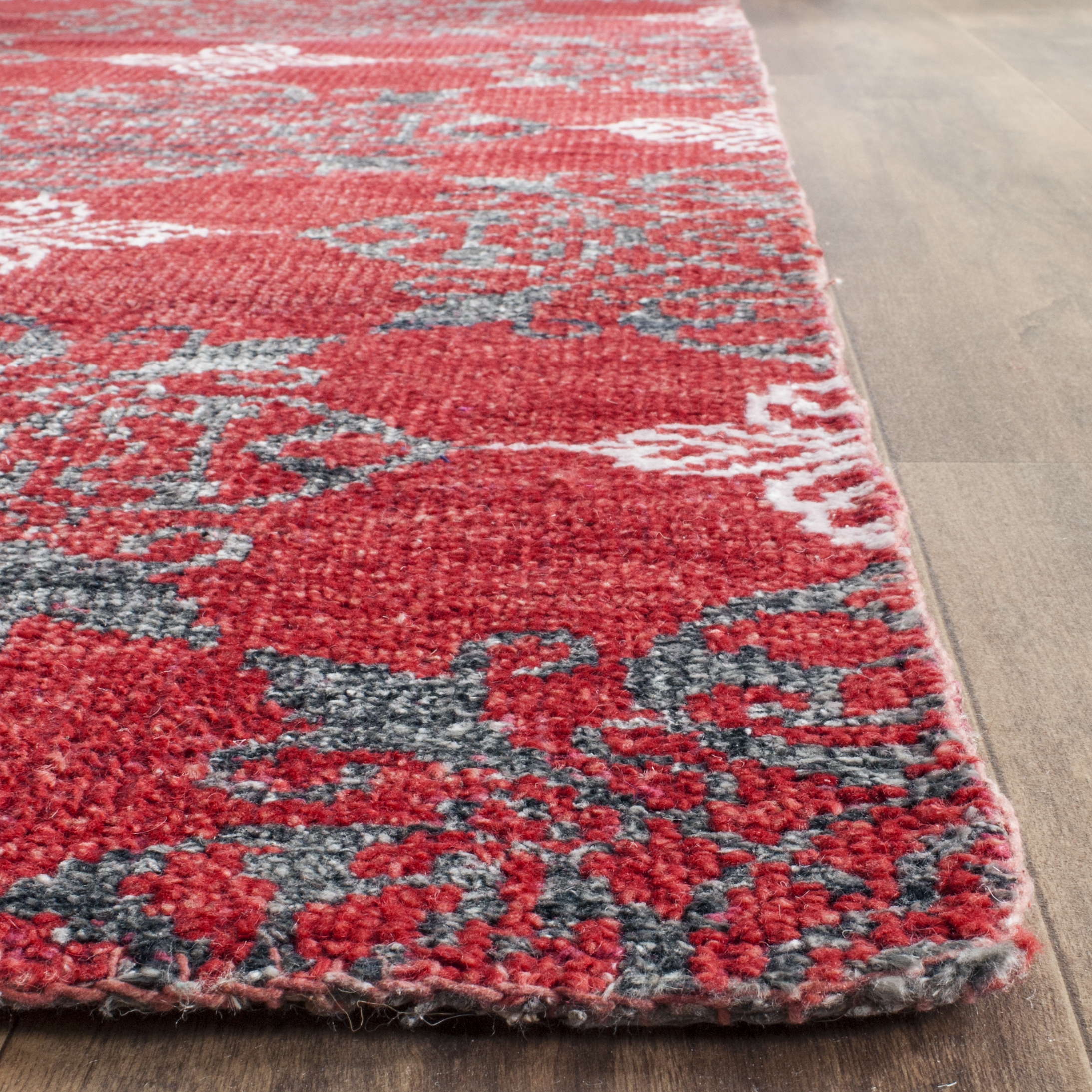 Arlo Home Hand Knotted Area Rug, STW243A, Red/Ivory,  4' X 6' - Image 2