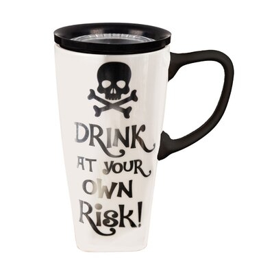 Ceramic FLOMO 360 Travel Cup, 17 Oz., Drink At Your Own Risk! - Image 0