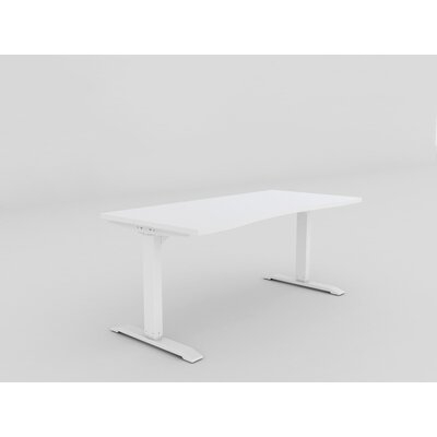 3 Stage Height Adjustable Table With Cloud White Leg And Arctic Surface - Image 1