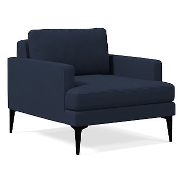 Andes Chair, Twill, Regal Blue, Dark Pewter - Image 0