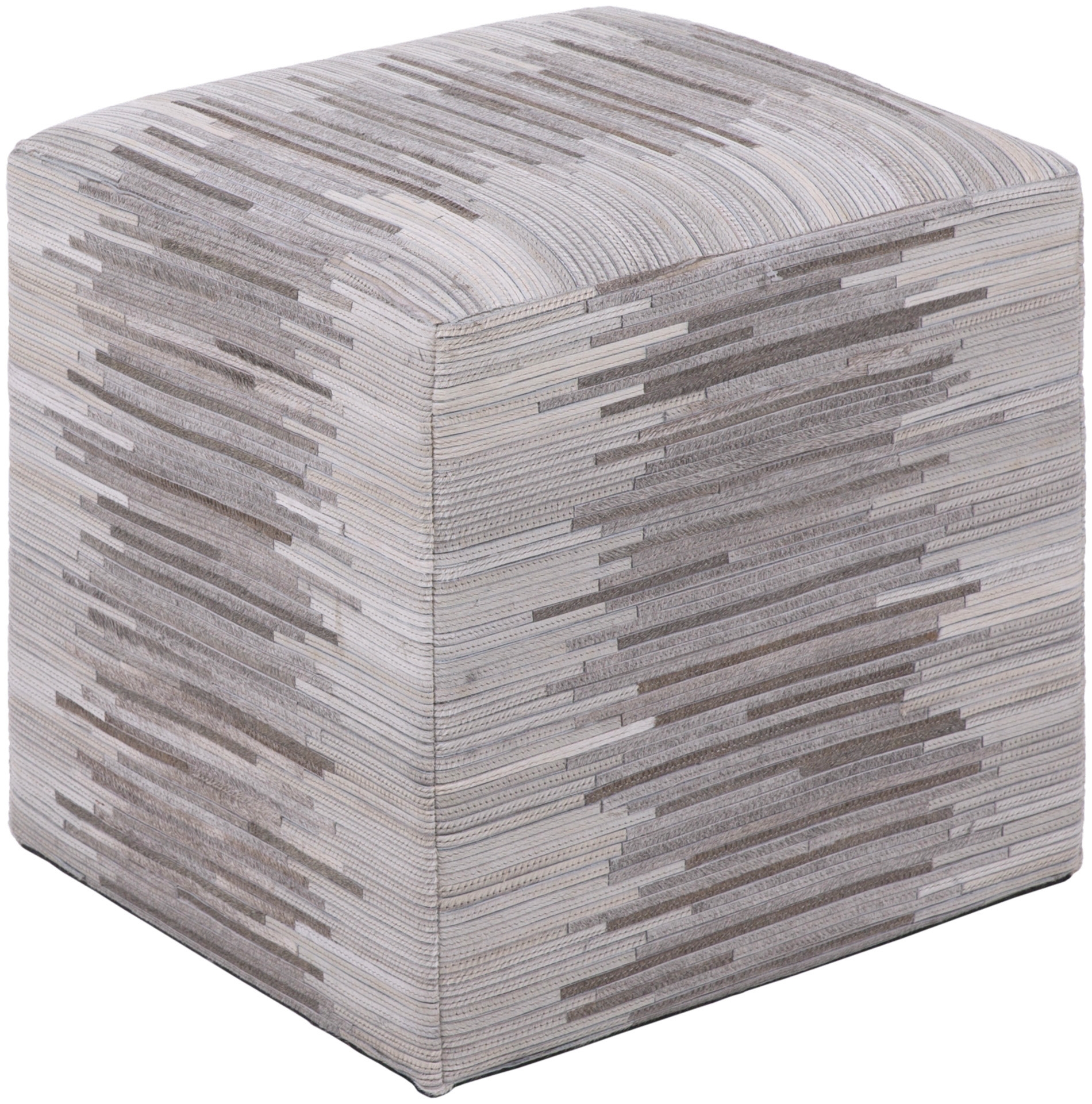 Zander Hair On Hide 18"H x 18"W x 18"D Ottoman - Image 0