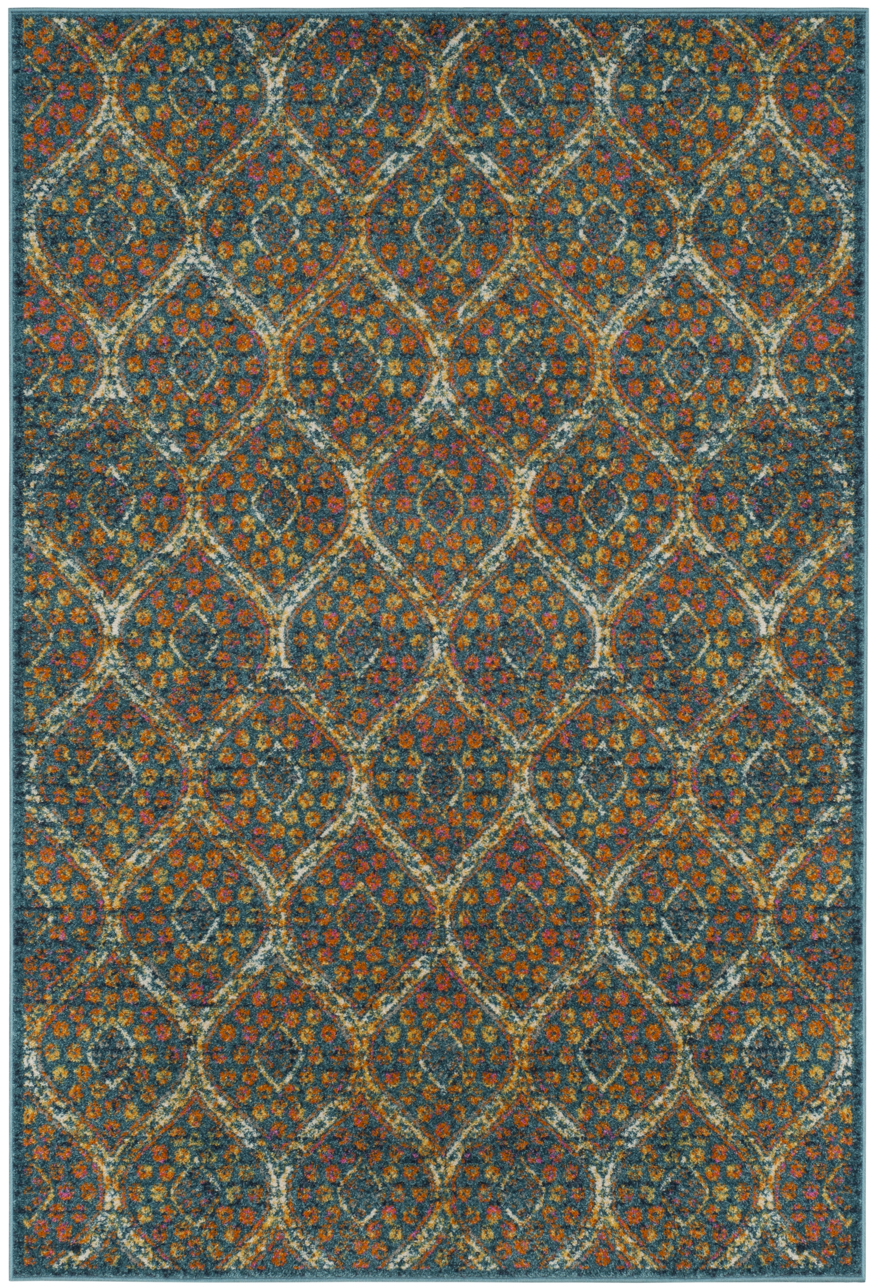 Arlo Home Woven Area Rug, MAD140A, Blue/Orange,  5' 1" X 7' 6" - Image 0