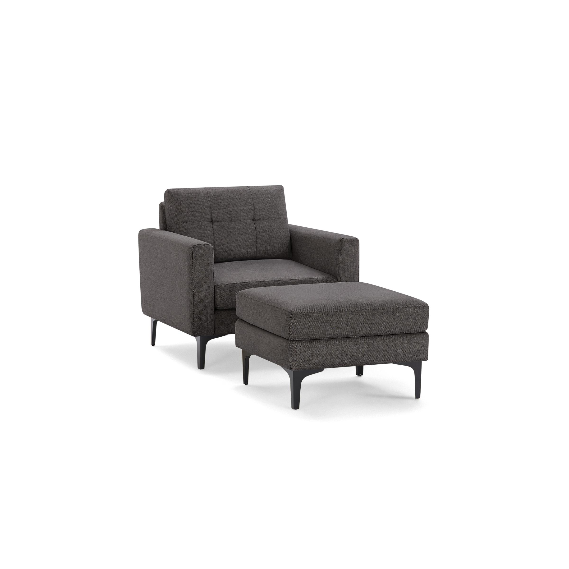Nomad Armchair and Ottoman in Charcoal - Image 0