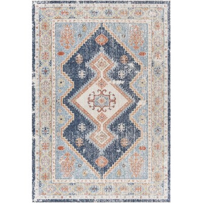 Burgaw Oriental Navy Indoor / Outdoor Use Area Rug 7'10" x 10' - Image 0