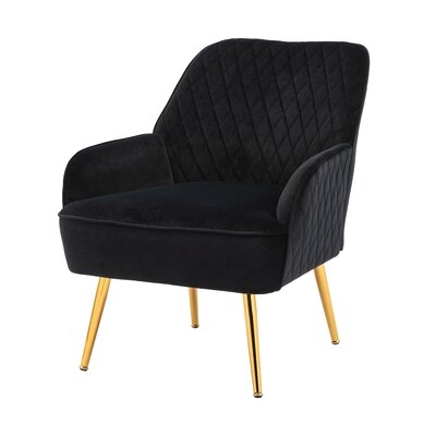 Modern Soft Velvet Material Green Ergonomics Accent Chair Living Room Chair With Gold Legs Adjustable Legs - Image 0