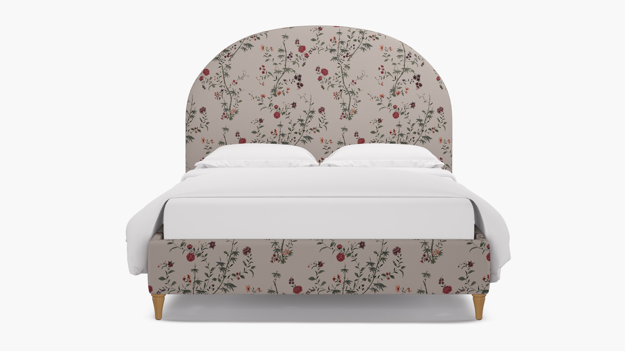 Demilune Bed, Multi Bamboo Garden, Natural Decorative Tapered Leg, Twin - Image 0