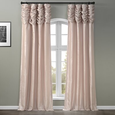 Amberella Ruched Solid Color Room Darkening Thermal Rod Pocket Single Curtain Panel - Image 0