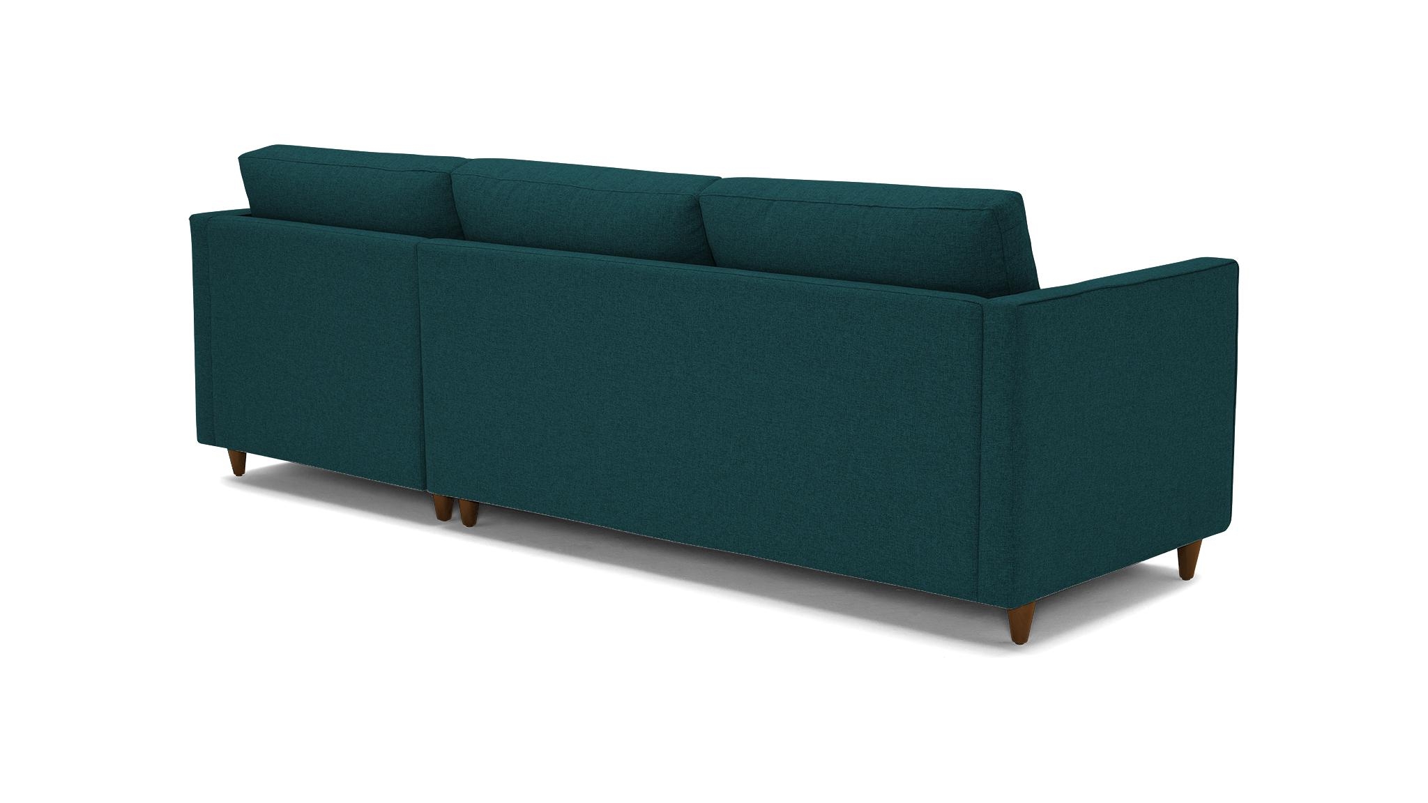 Blue Briar Mid Century Modern Sectional with Storage - Royale Peacock - Mocha - Left - Image 4