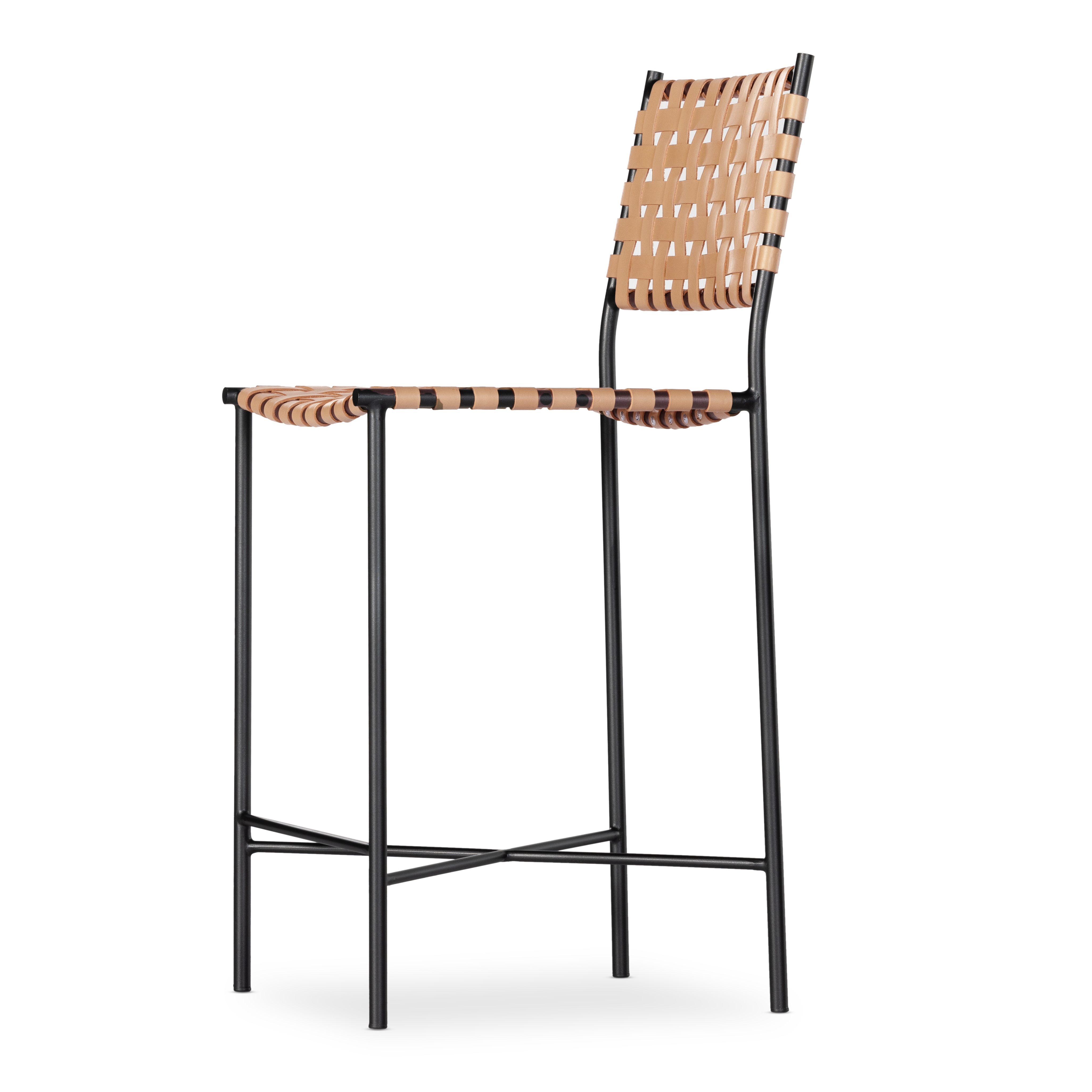 Garza Counter Stool - Natural Leather - Image 1