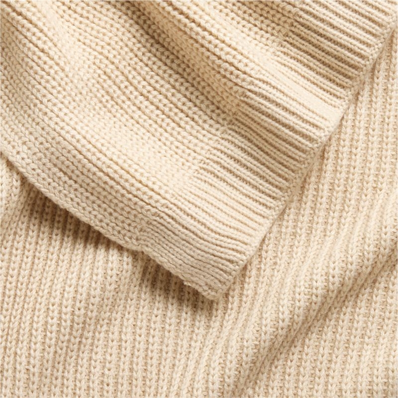 Stone Tan Rib Knit Baby Stroller Blanket - Image 6