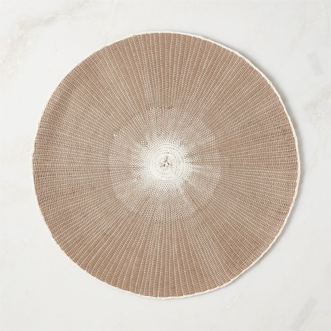 Emry Warm Sand Ombre Paper Round Placemat - Image 0